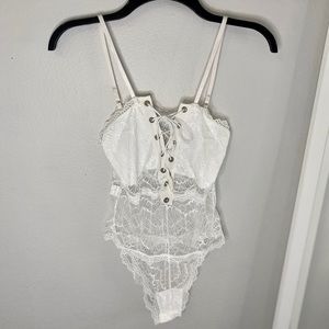 White Lace Bodysuit - Size Medium
